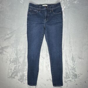 Madewell Jeans Women's Size 27 Blue Dark Wash 9" Mid-Rise Skinny 5 Pocket